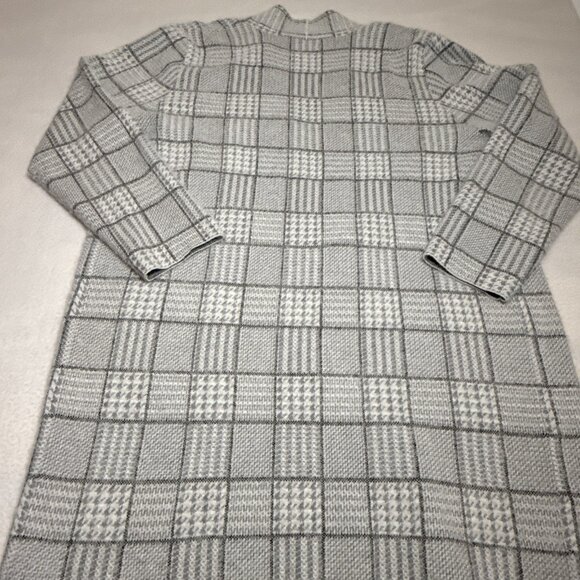 Passports Women's White & Gray Open Front Cardigan Sweater Size XL Cozy Soft - Picture 6 of 7
